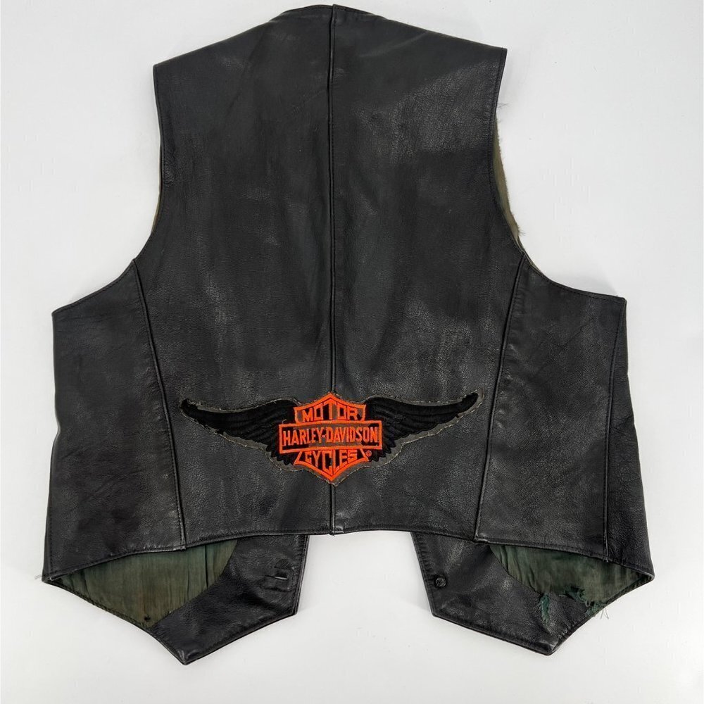Harley-Davidson Black Leather Vest‎ Size 46